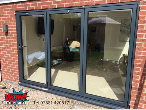 Grey panel aluminium fold - 3, bi-fold