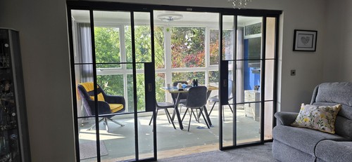 Steel double sliding doors - double,