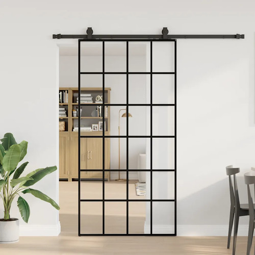 Sliding door 102x205 - sliding, black