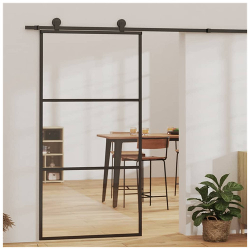 Sliding glass door - glass, black