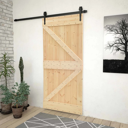 Sliding door natural black - sliding, natural/black