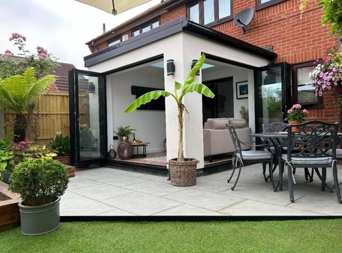 Black aluminium folding doors - black,