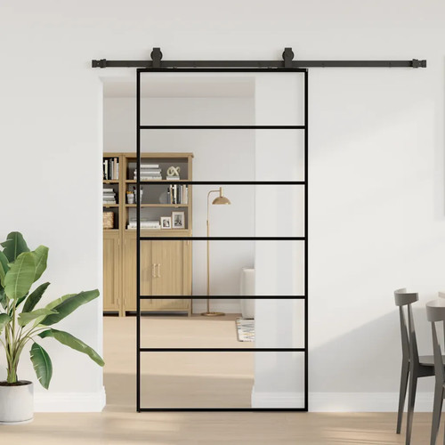 Sliding door black 102x205 - door,