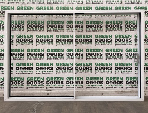 White aluminium sliding doors - white,